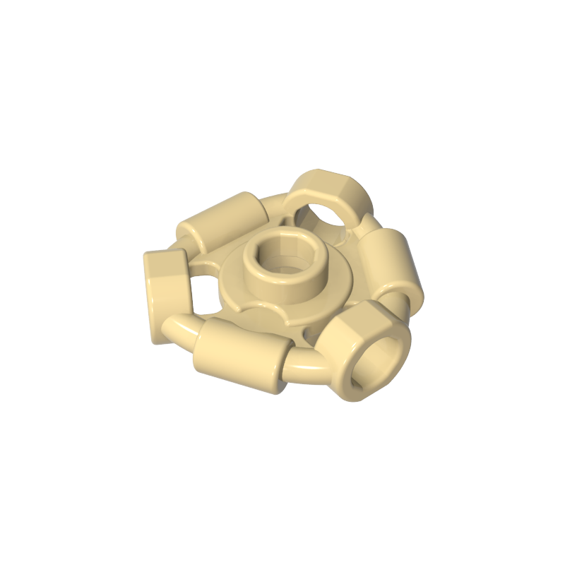GOBRICKS GDS-90299 Minifigure Weapon Holder Ring with 3 Bars and 3 Bar Holes (Ninjago Aeroblade Center) - Hollow Stud - YWOBB
