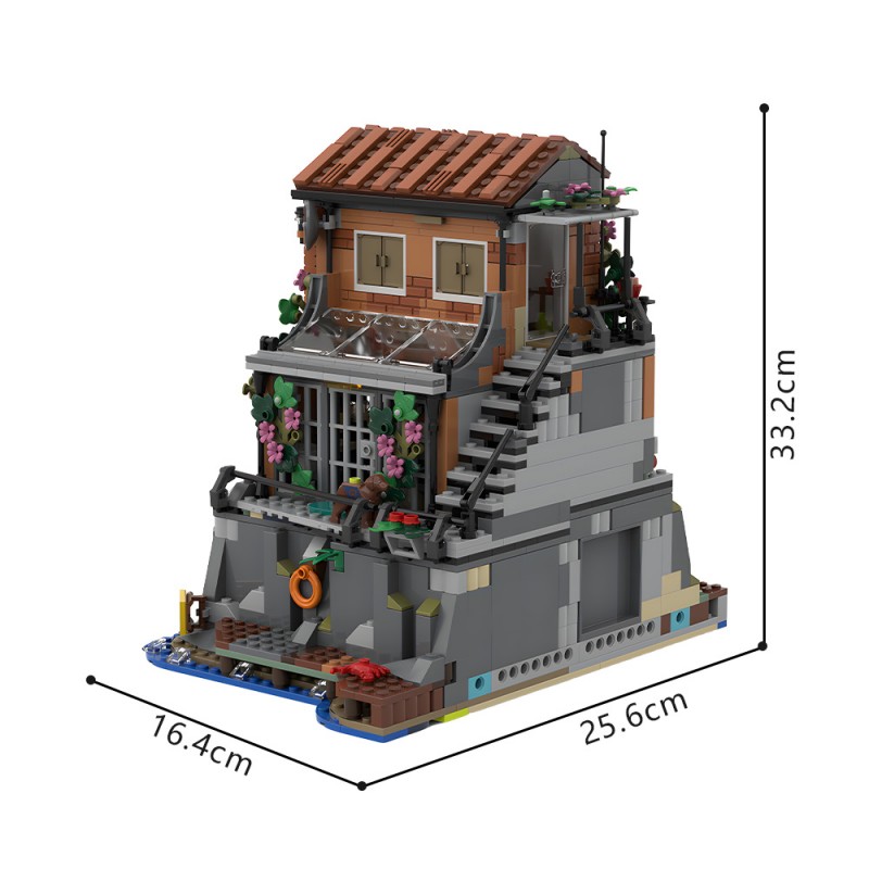 GOBRICKS MOC 239119 Secret Agent's Home Riviera Extension - YWOBB