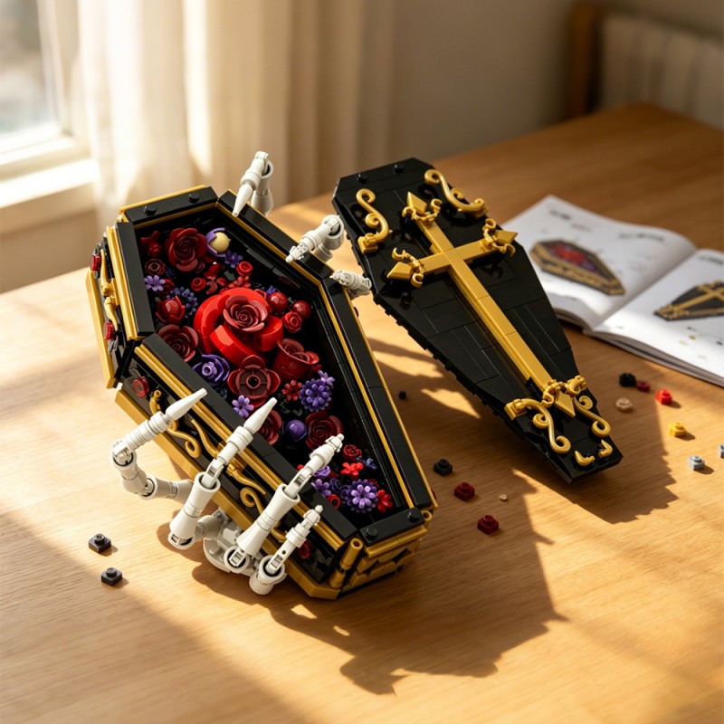 GOBRICKS MOC S1071 Gothic Flowers and Coffins - YWOBB