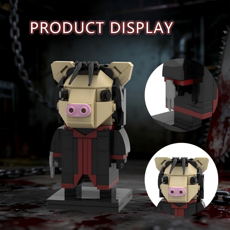 GOBRICKS MOC S0099 Saw-Pig Mask - YWOBB