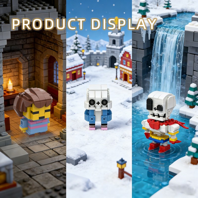 GOBRICKS MOC 235780 Undertale Frisk ,Sans & Papyrus Brickheadz - YWOBB