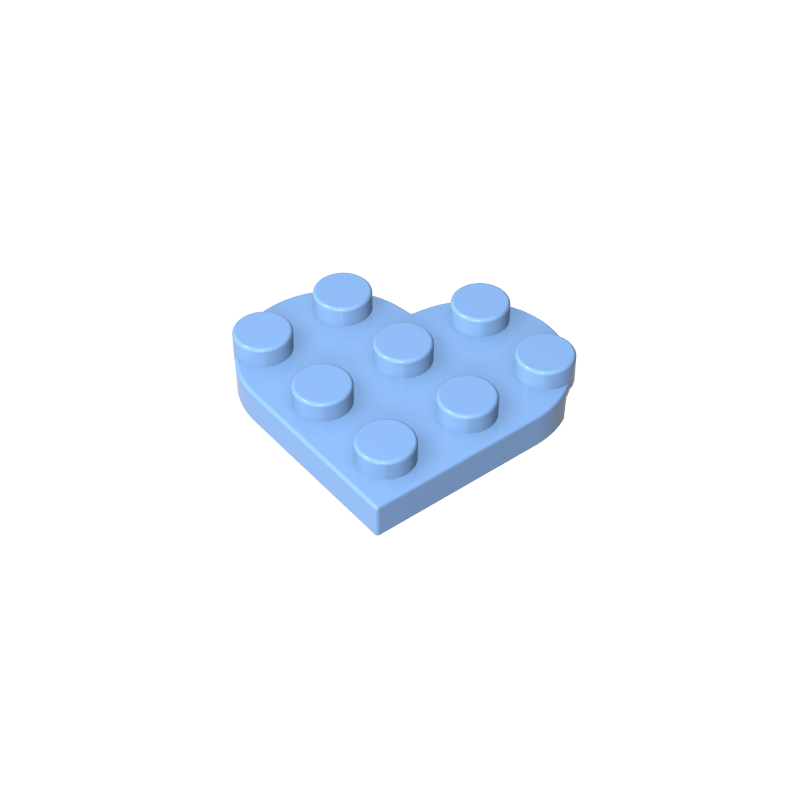 GOBRICKS GDS-90039 Plate Round 3 x 3 Heart - YWOBB