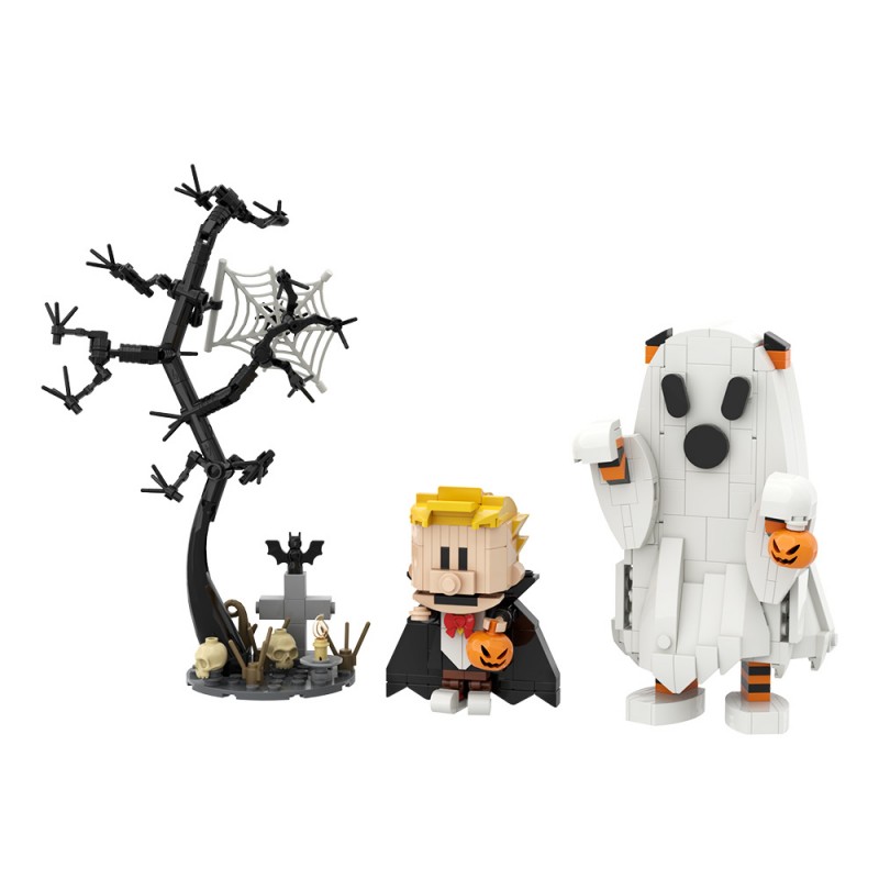 GOBRICKS MOC S1081 Halloween Calvin and Hobbes - YWOBB