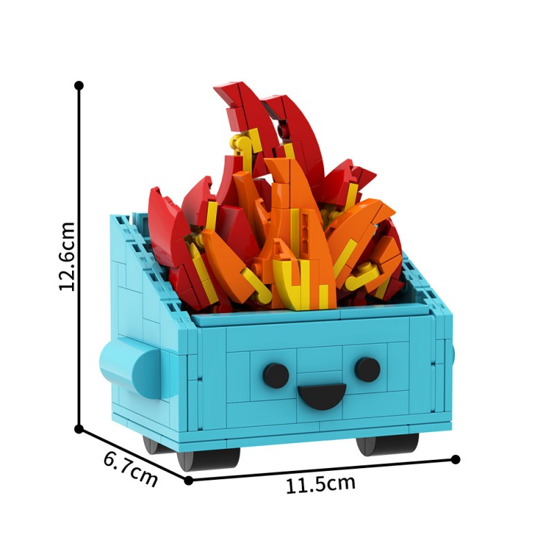 GOBRICKS MOC S1091 Dumpster Fire - YWOBB