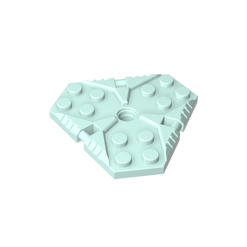 GOBRICKS GDS-90186 Plate Modified 6 x 6 Hexagonal with Pin Hole - YWOBB