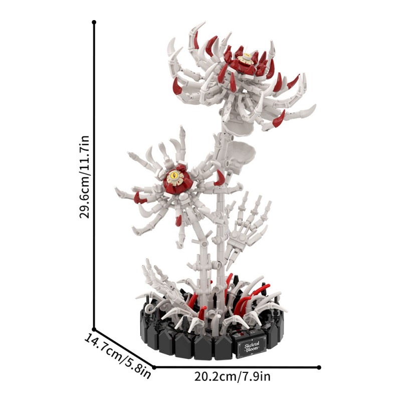 GOBRICKS MOC S1074 White Bone Flower - YWOBB