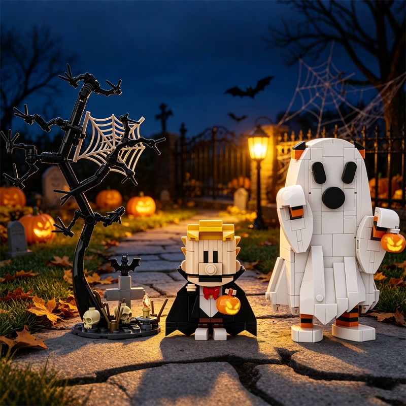 GOBRICKS MOC S1081 Halloween Calvin and Hobbes - YWOBB
