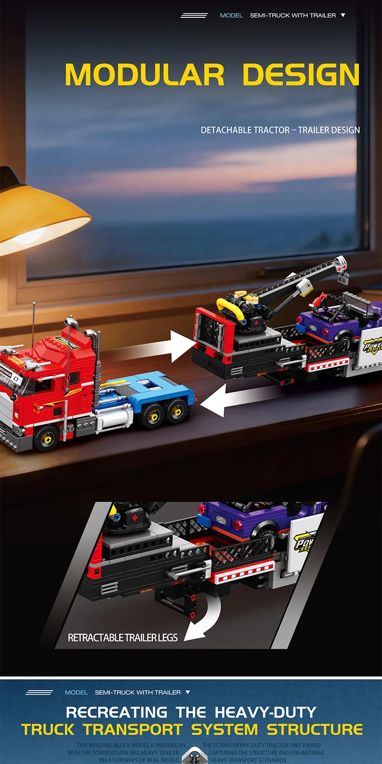 Reobrix 843 SEMI-TRUCK WITH TRAILER - YWOBB