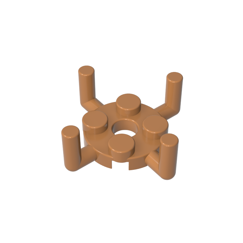 GOBRICKS GDS-1050 Round 2 x 2 with Pin Hole and 4 Arms Up - YWOBB