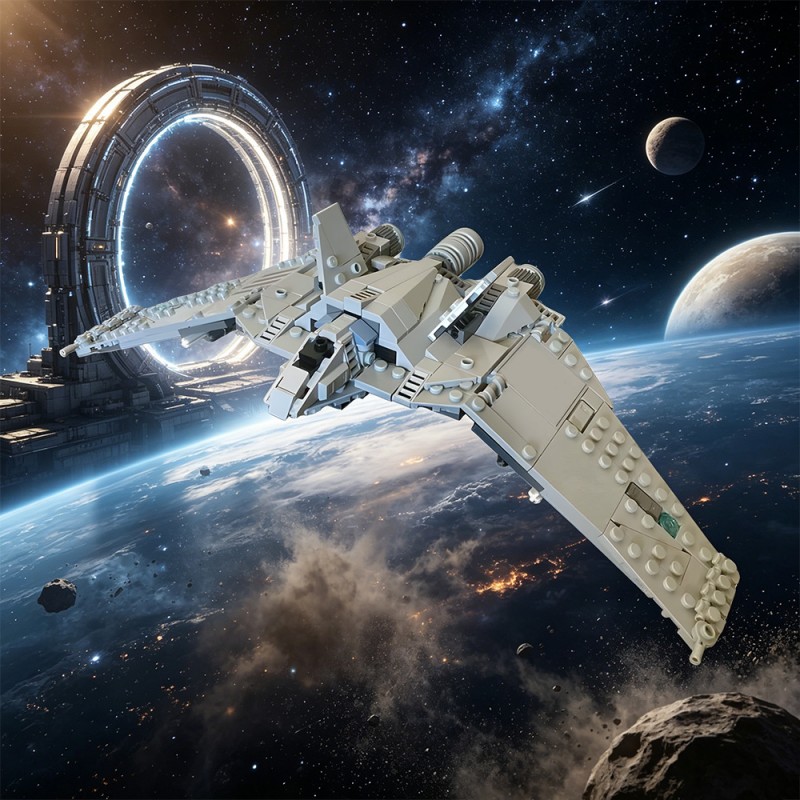 GOBRICKS MOC 245186 Stargate F-302 Midi-Scale - YWOBB