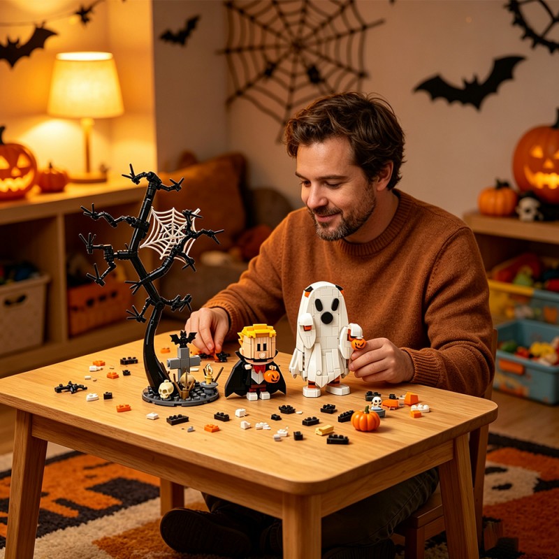 GOBRICKS MOC S1081 Halloween Calvin and Hobbes - YWOBB