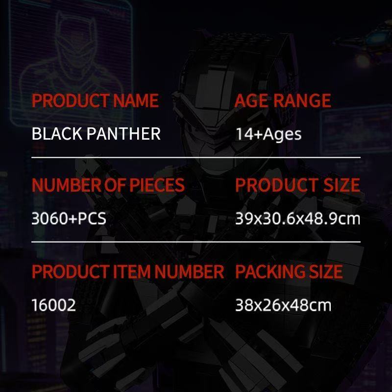 STACKO BRICKS 16002 Black Panther Bust - YWOBB