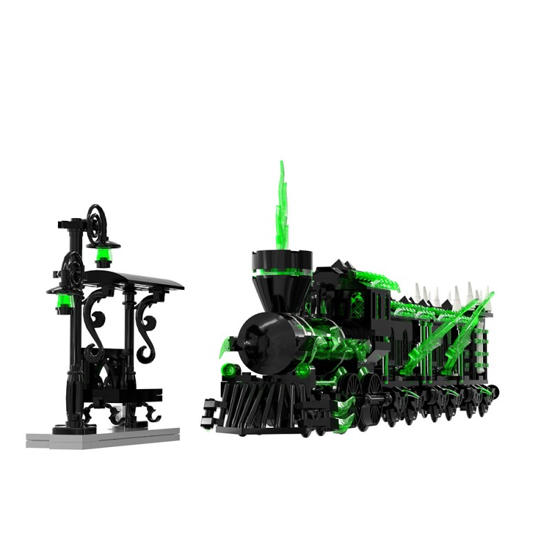 GOBRICKS MOC S1027 Small Haunted Ghost Train - YWOBB