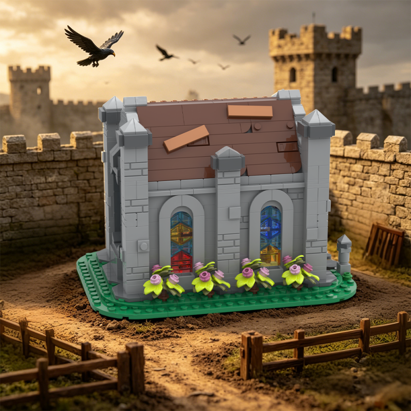 GOBRICKS MOC 247441 Small medieval chapel - YWOBB