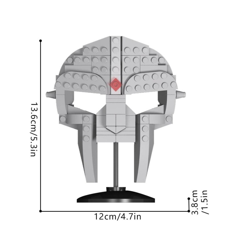 GOBRICKS MOC 255404 MF DOOM MASK - YWOBB