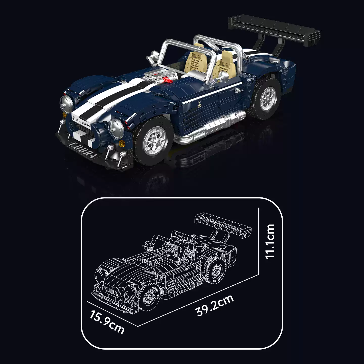 Mould King 13215 Cobra sports car - YWOBB