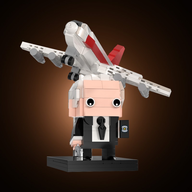 GOBRICKS MOC S1088 The Naked Gun Frank Drebin With Airplane Easter Egg - YWOBB