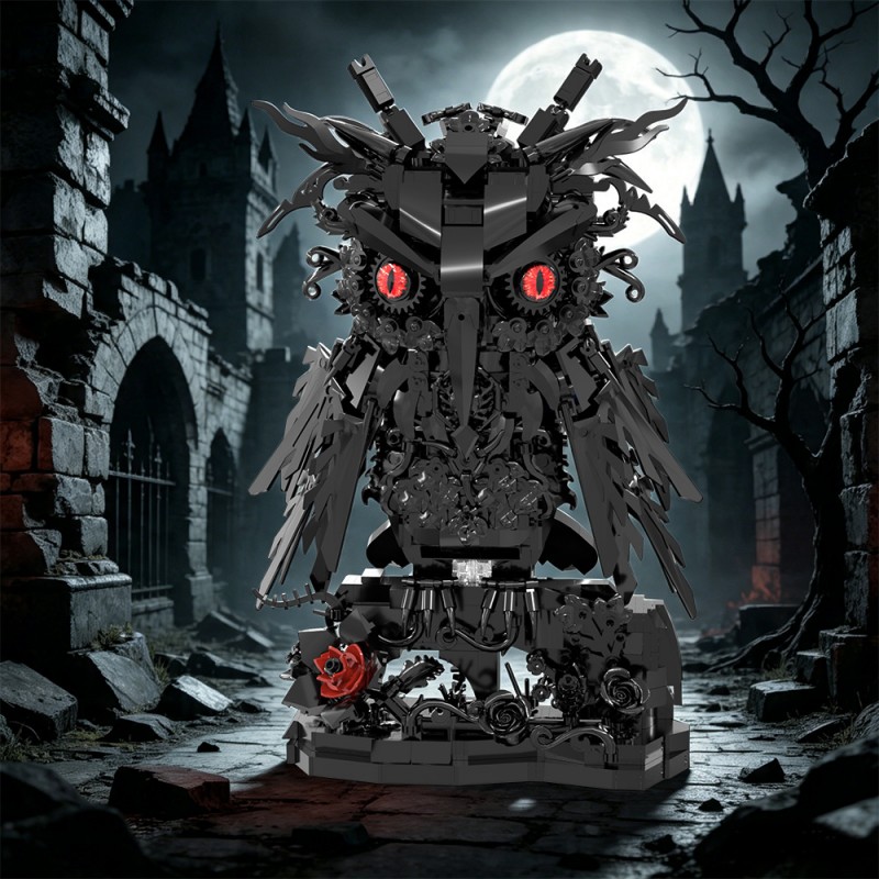 GOBRICKS MOC S0124 Obsidian Rose Vigilant owl - YWOBB