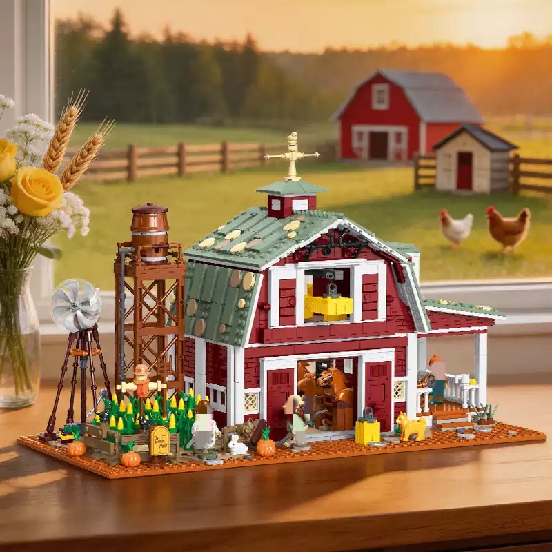 JIE STAR X68003 Nostalgic Red Barn Farm - YWOBB