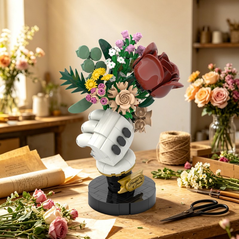 GOBRICKS MOC S1092 shaped bouquet - YWOBB