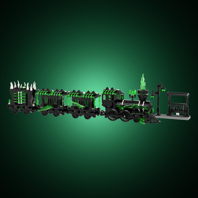 GOBRICKS MOC S1027 Small Haunted Ghost Train - YWOBB