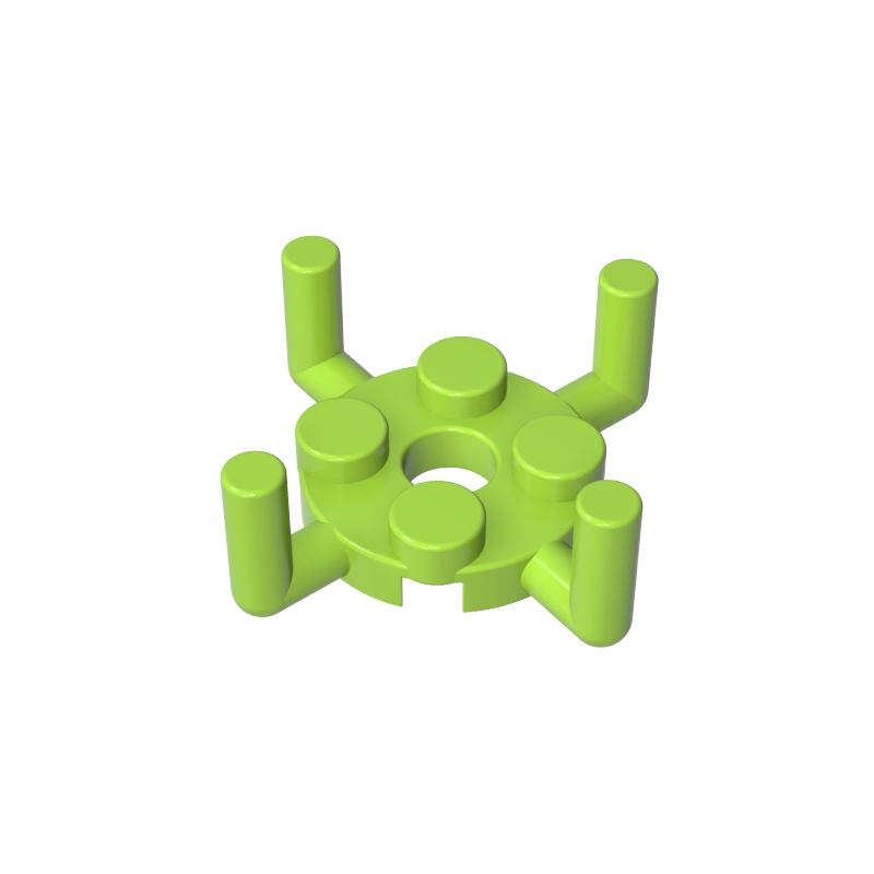 GOBRICKS GDS-1050 Round 2 x 2 with Pin Hole and 4 Arms Up - YWOBB