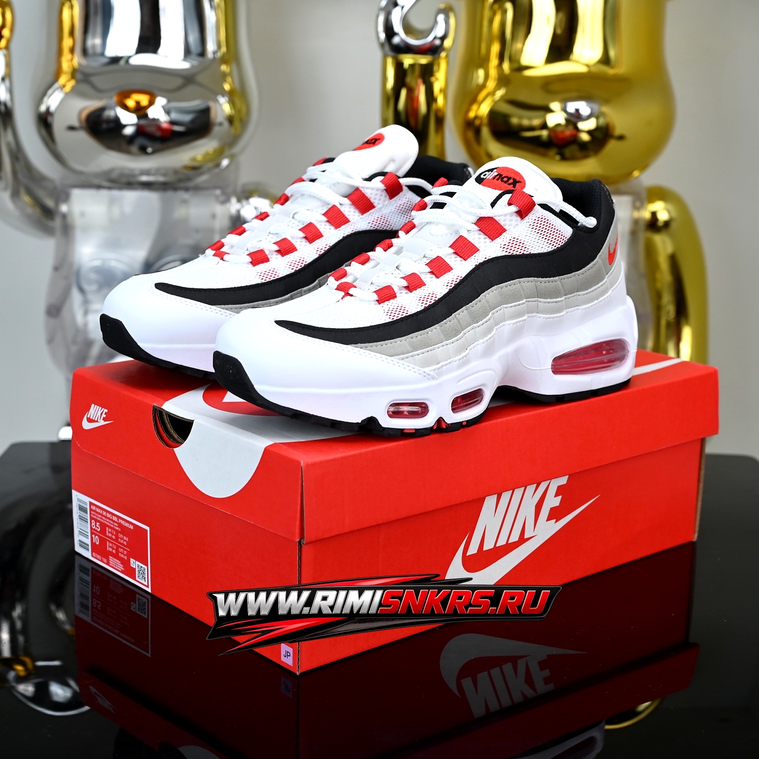 Nike Air Max 95 Big Bubble Premium White University Red IB7862-100