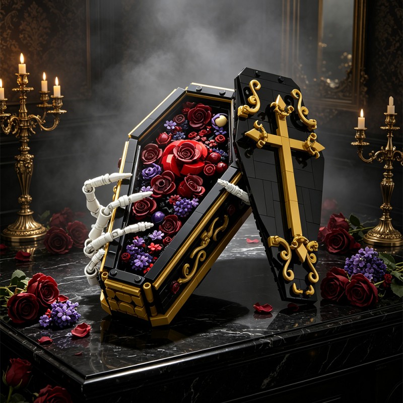 GOBRICKS MOC S1071 Gothic Flowers and Coffins - YWOBB