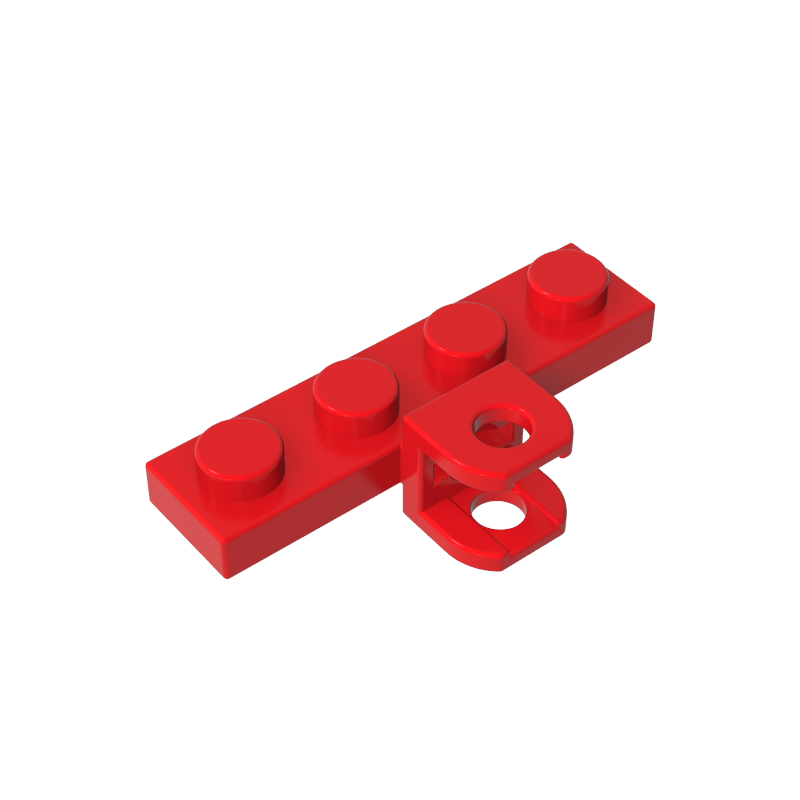 GOBRICKS GDS-1121 Modified 1 x 4 with Tow Ball Socket, Flattened with Holes - YWOBB