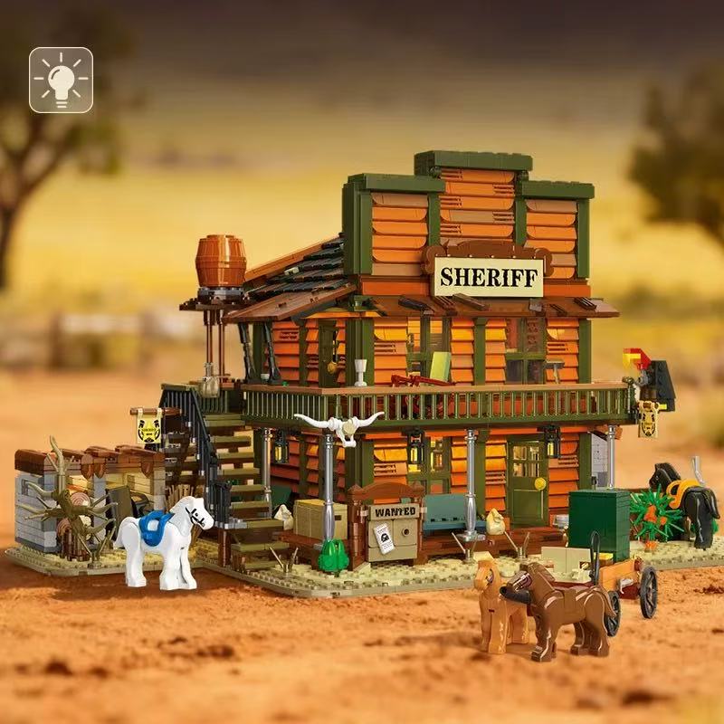 JIESTAR JJ89147 Hawkins Police Station with Lights - YWOBB