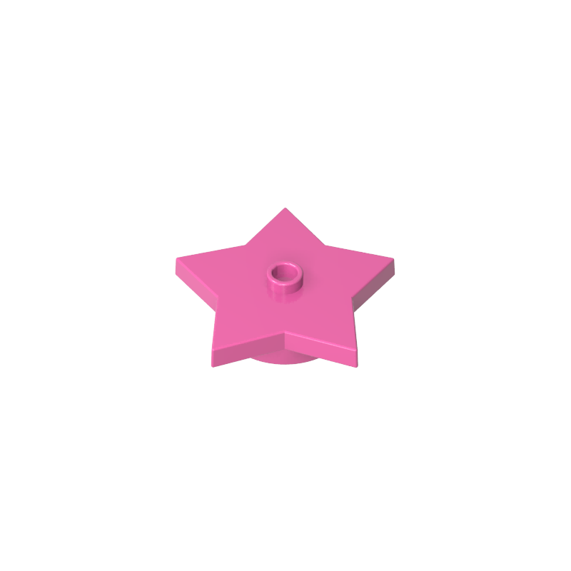 GOBRICKS GDS-90072 Plate Round 4 x 4 x 2/3 with Star and Open Stud - YWOBB