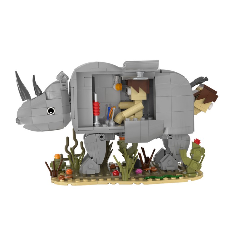 GOBRICKS MOC S1096 Ace Ventura: Pet Detective Rhino Man - YWOBB