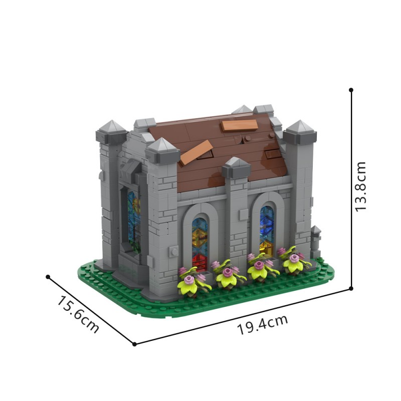 GOBRICKS MOC 247441 Small medieval chapel - YWOBB