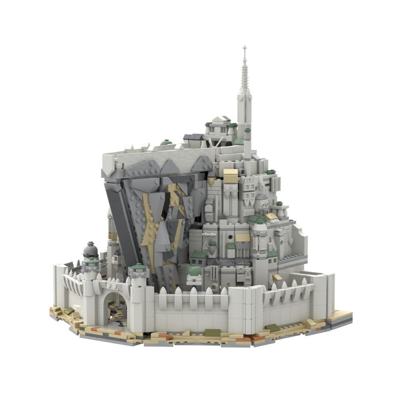 GOBRICKS MOC 253141 Smaller White City of Gondor from LOTR - YWOBB