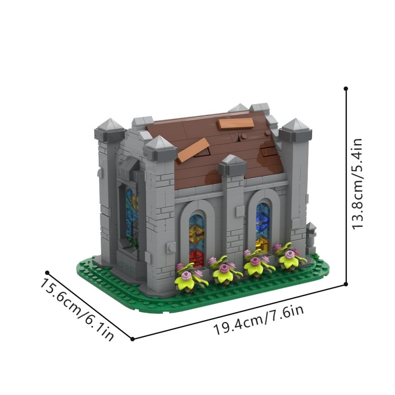 GOBRICKS MOC 247441 Small medieval chapel - YWOBB