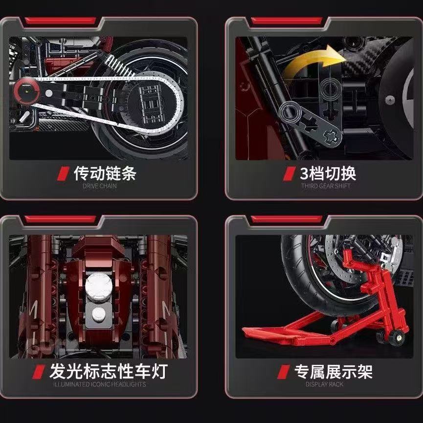 GULY 60541 1:5 Modified Night Rod Napoleon Motorcycle - YWOBB