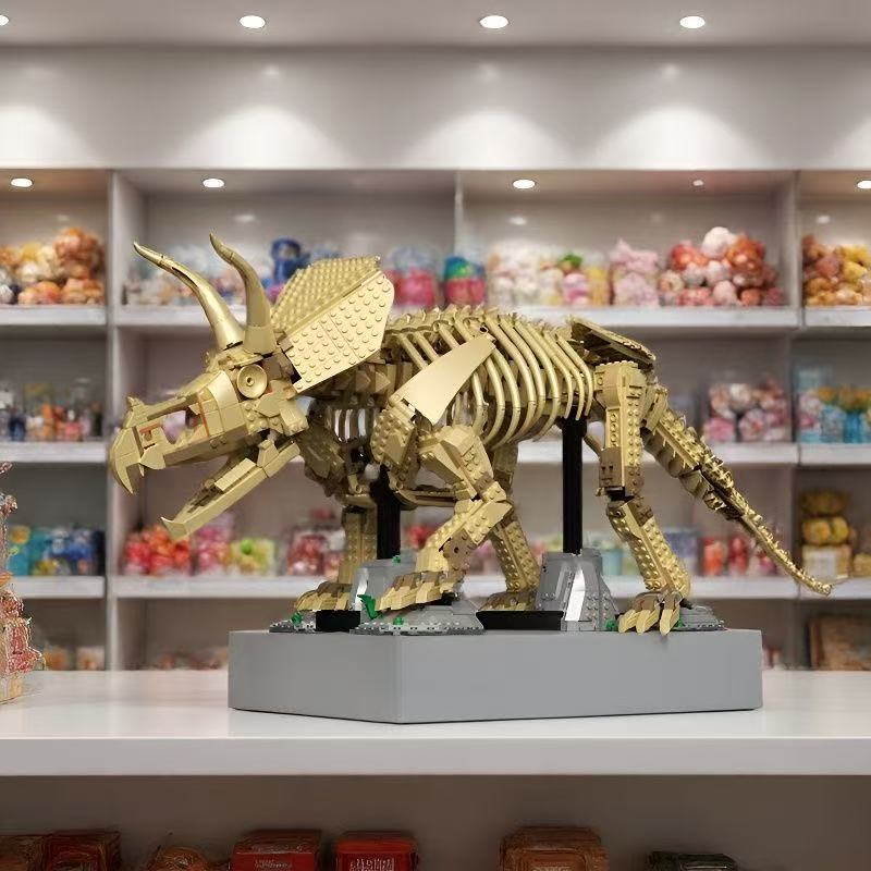 STACKO BRICKS 09001 DINOSAUR FOSSILS TRICERATOPS - YWOBB