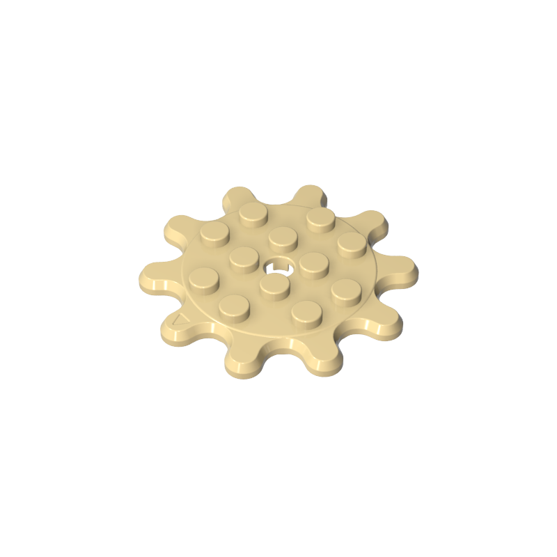 GOBRICKS GDS-90081 Plate Round 4 x 4 Gear 10 Tooth - YWOBB