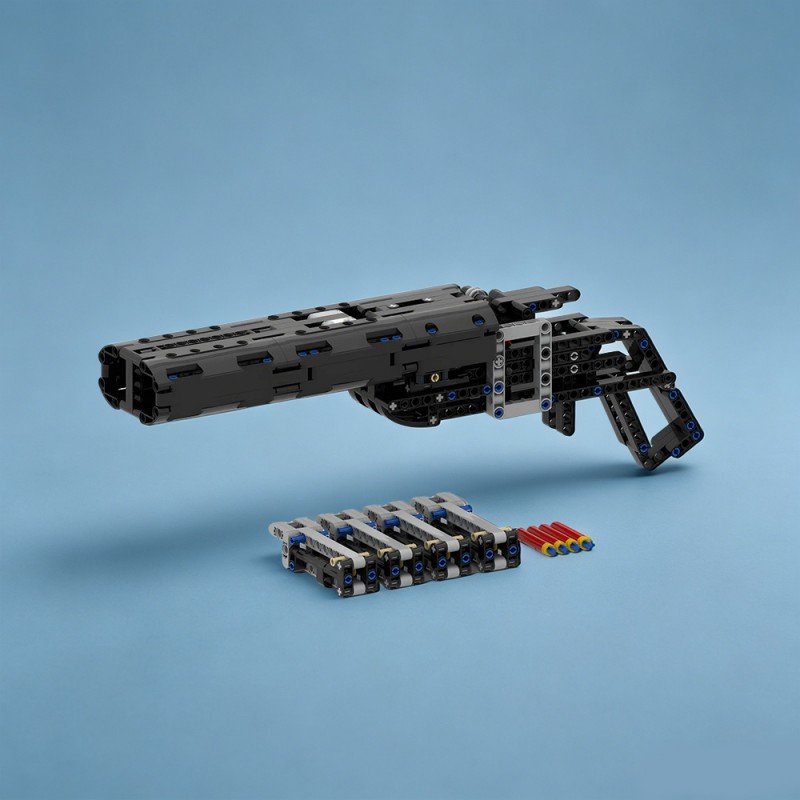 GOBRICKS MOC 258853 technic double barrel shotgun - YWOBB