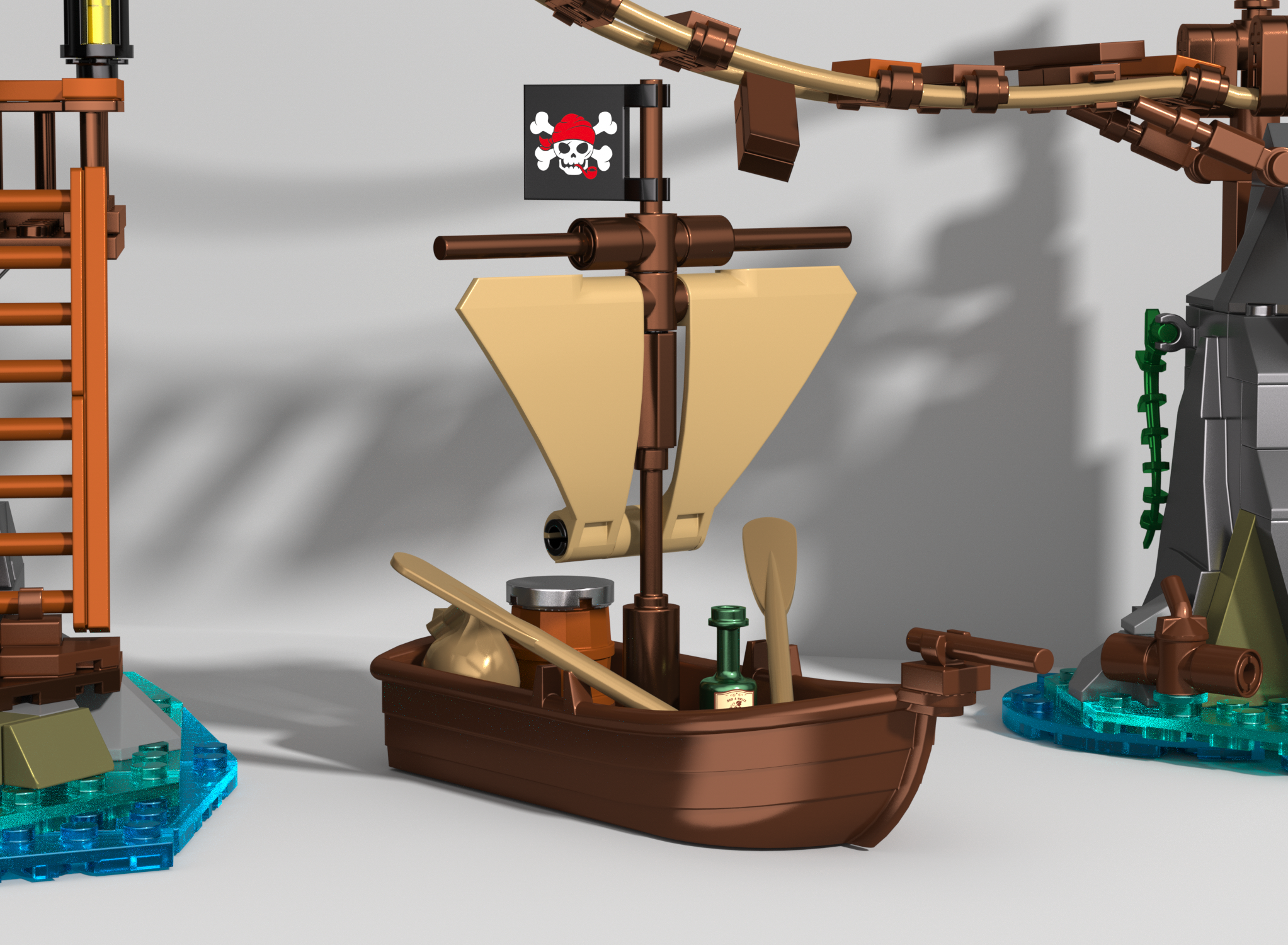 Iambrick 31112 Cliffside Broken Mast Cabin - YWOBB