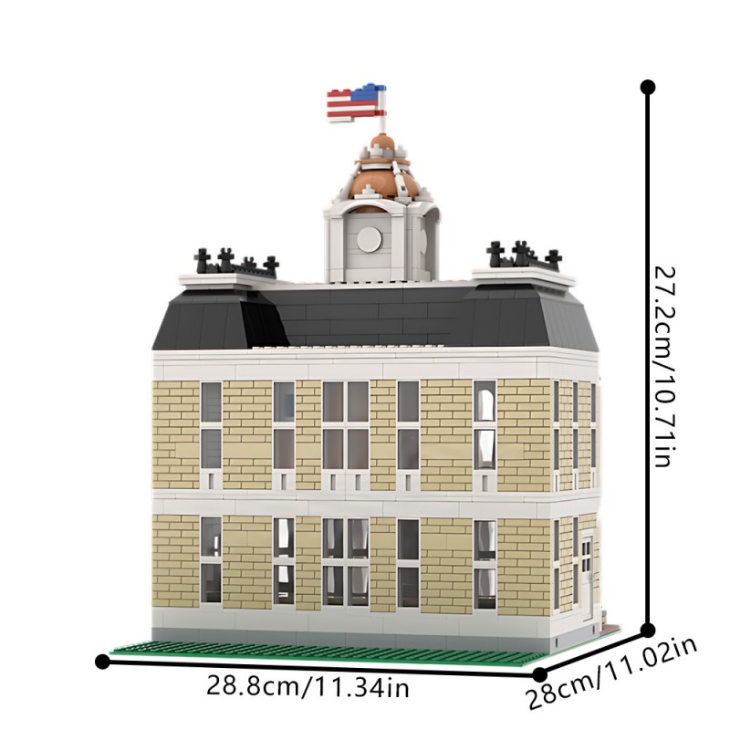 GOBRICKS MOC 228825 City Hall Deluxe Main Street USA - YWOBB