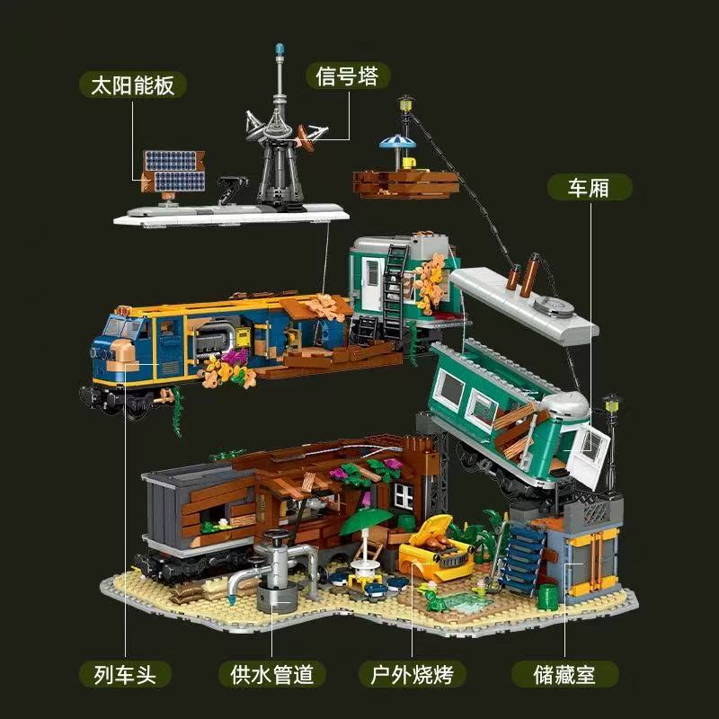 JIE STAR JJ59167 Train Park with Lighting Parts - YWOBB