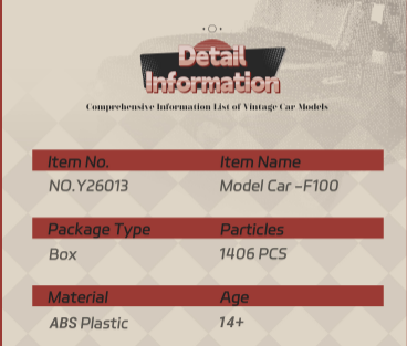Eikee Y26013 Model Car-F100 - YWOBB