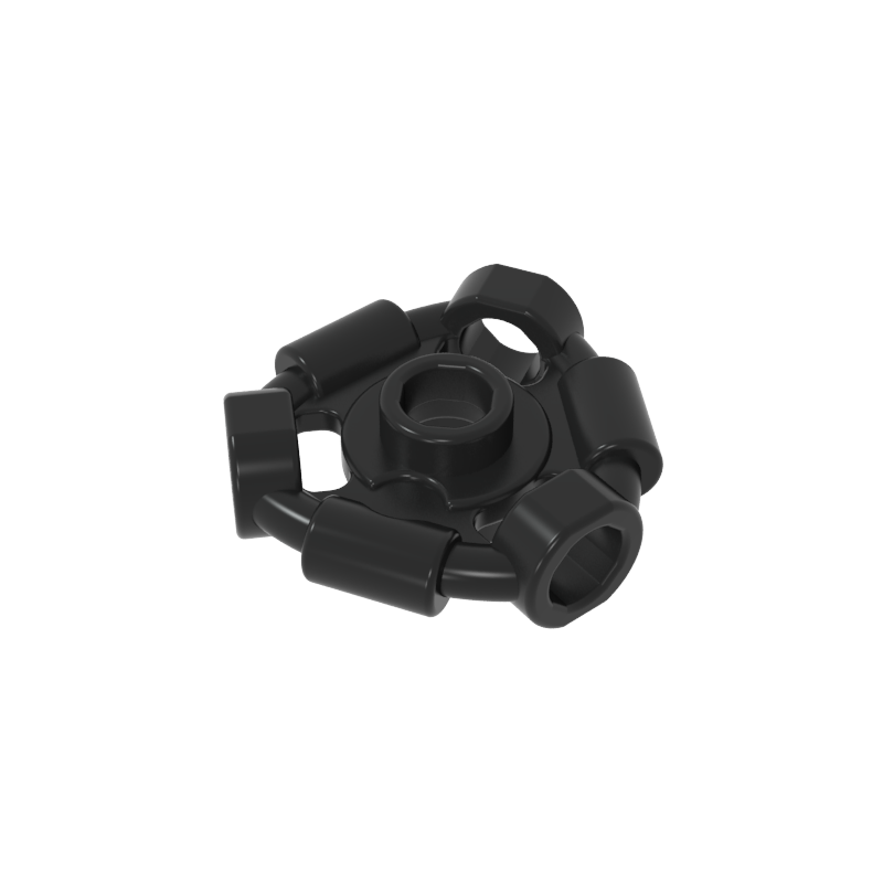 GOBRICKS GDS-90299 Minifigure Weapon Holder Ring with 3 Bars and 3 Bar Holes (Ninjago Aeroblade Center) - Hollow Stud - YWOBB
