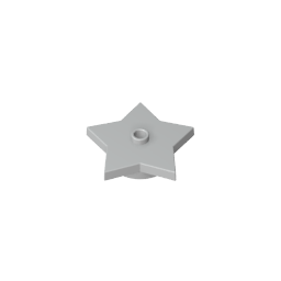 GOBRICKS GDS-90072 Plate Round 4 x 4 x 2/3 with Star and Open Stud - YWOBB
