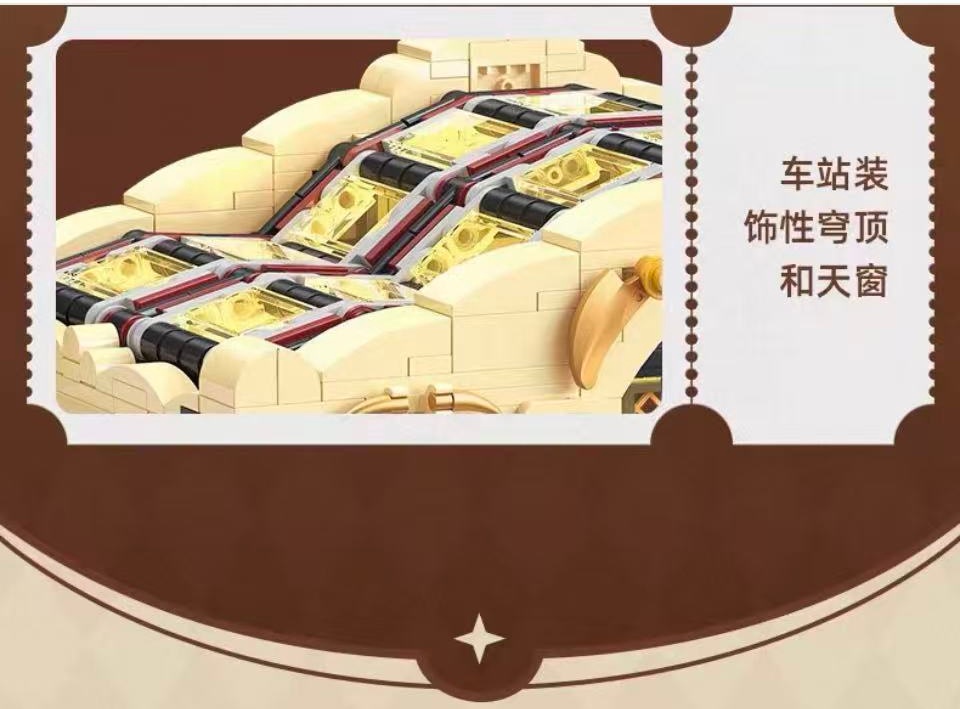 JIE STAR JJ89140 Vintage Steam Railway Station Includie Lights - YWOBB