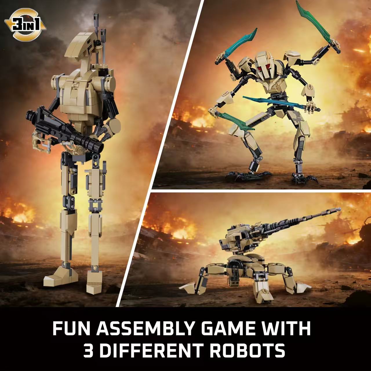 MIYOO 33112 Space Plan Robots 3 in 1 - YWOBB