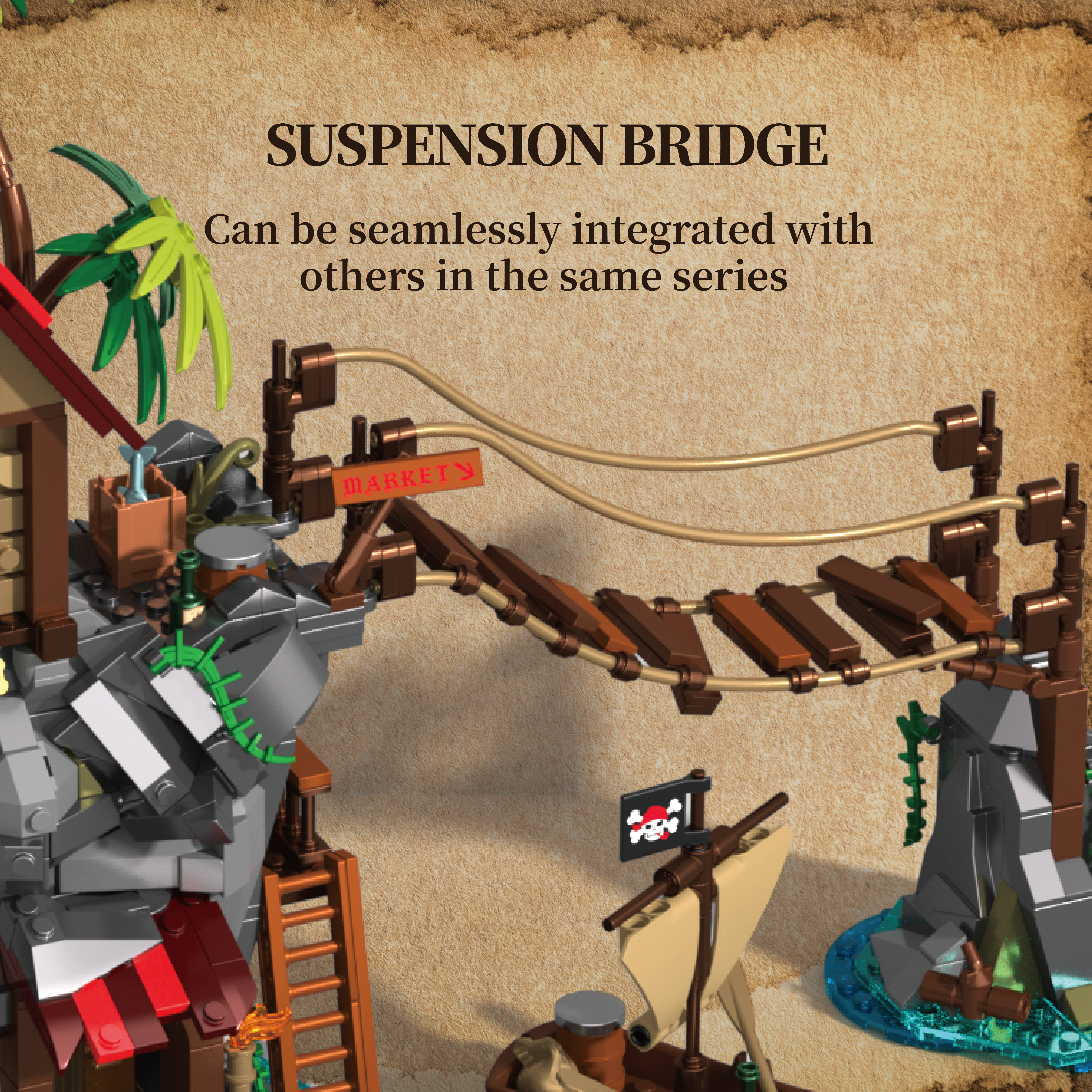 Iambrick 31112 Cliffside Broken Mast Cabin - YWOBB