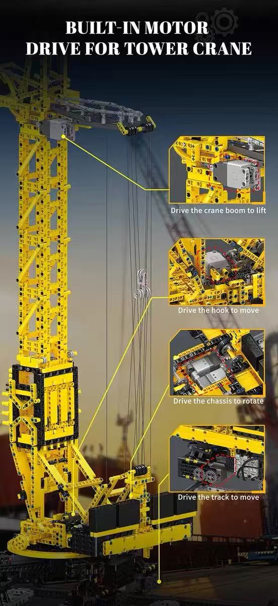 Small Angle JD149 Electric Remote Controlled Tower Crane Device - YWOBB