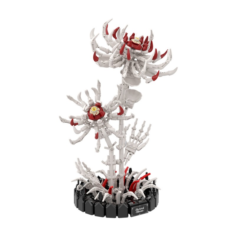 GOBRICKS MOC S1074 White Bone Flower - YWOBB